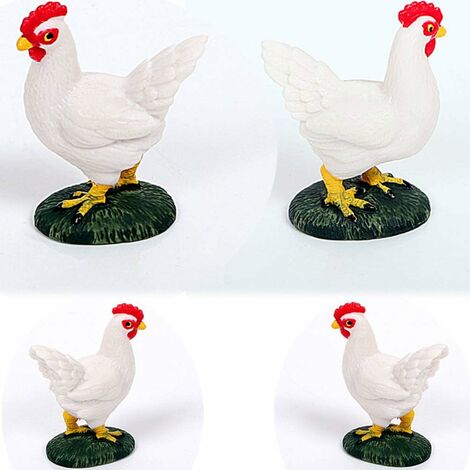 2 PCS poulet figurine animaux de ferme volaille jardin décor miniature  paysage plantes pot bonsaï décor