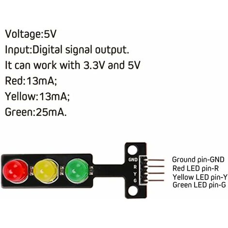 Module feu tricolore de circulation à Led 5v