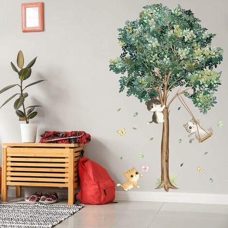 Sticker mural arbre avec fleur