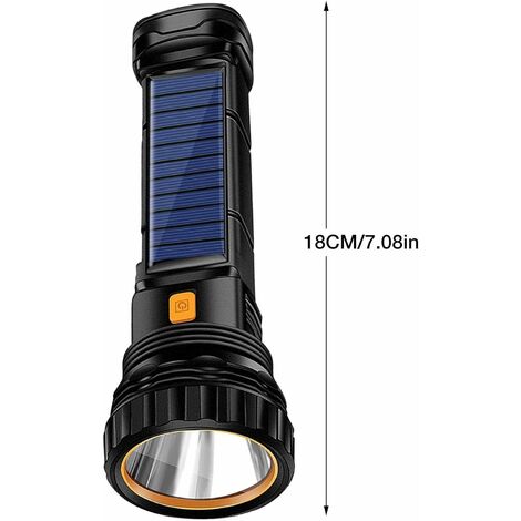 Torche Lampe De Poche Led Lampe De Poche Solaire , 1200 Mah Lampe De Poche  Rechargeable, Lampe