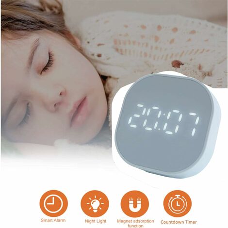 Alimentation numérique d'horloge de chevet, réveil pour enfants, petite  horloge de réveil, pour la chambre à coucher