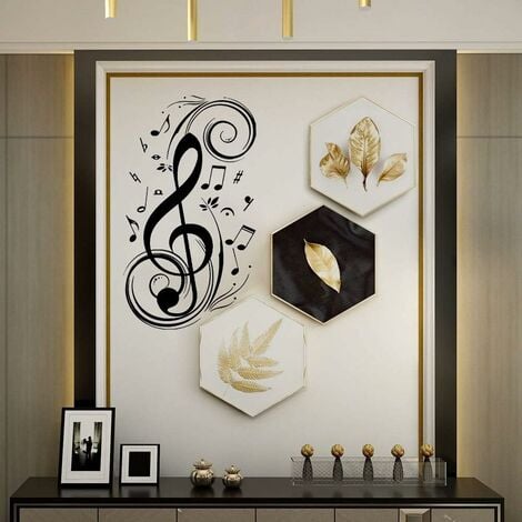 2 PCS musique stickers muraux vinyle symboles musicaux stickers muraux  musique Dance Room Home deco Art