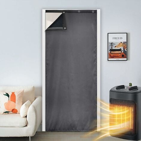Isolation de rideau de porte, rideaux 32x80in anti - chute occultant auto -  adhésif imperméable à l'eau