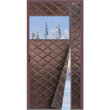 MAGZO Rideau de porte magnétique à isolation thermique, convient aux portes  de 91,4 x 203,2 cm, ouverture centrale, tissu Oxford durable et fibre de  polyester épaisse avec rétention de la chaleur, avec