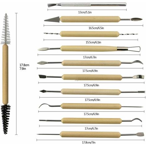 9pcs Ensemble D'outils De Sculpture En Argile En Céramique À