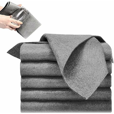 Lot de 6 Chiffon Bambou Microfibre pour Vitres Miroirs Carreaux Carrosserie  Microfibre Bambou Vitre Ménage Salle de Bain H132