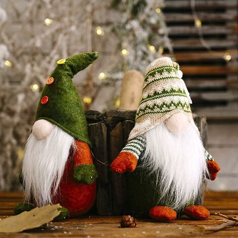 Deux pièces costume Noël nain Suède, mignon Noël à la main assis père Noël  petite poupée (