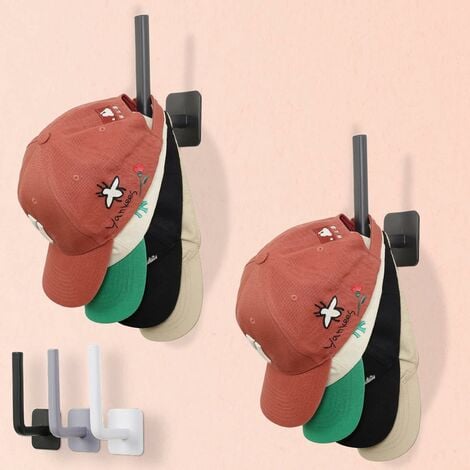 2pcs casquette de baseball crochet de chapeau adhésif pour mur
