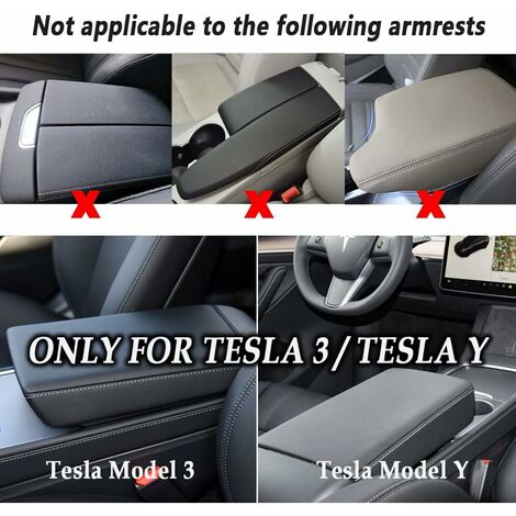 Couvercle de console centrale de voiture en cuir compatible avec Tesla  Model 3 Model y protection