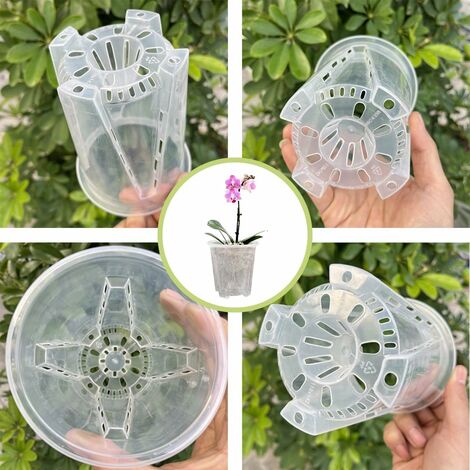 Pot de fleur de plantes en plastique rond avec des trous de drainage à