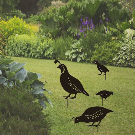 Pile de famille d'oiseaux de jardin, décoration de famille de caille  extérieure, jardin extérieur Cour
