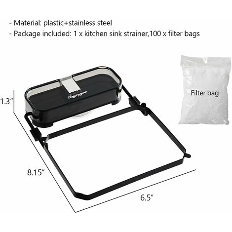 Filtre d'évier de cuisine triangle, filtre d'évier de cuisine avec sac de  filtre 100pcs