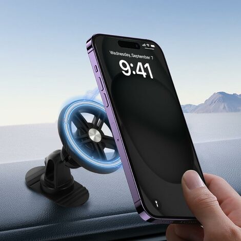 Convient pour magsafe support de voiture support de téléphone de voiture  magnétique rotatif tableau de bord mains libres support de téléphone de  voiture compatible avec iPhone 14 13 12 pro max plus Mi