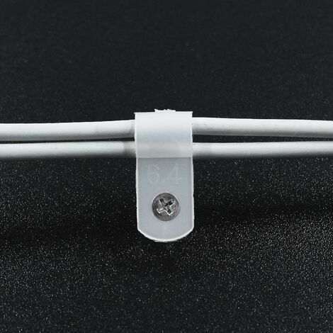 6.4mm Nylon R Type Câble Clip Fil Pince avec Vis Blanc 50Pcs