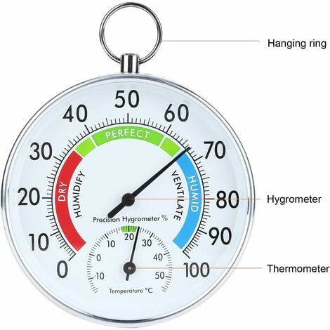 Hygromètre/thermomètre intérieur/extérieur thermomètre mural haute  précision thermomètre numérique hygromètre analogique humidificateur pour  terrasse/piscine/
