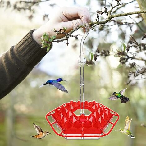 Mangeoire à colibris en plastique avec crochet suspendu pour décoration de