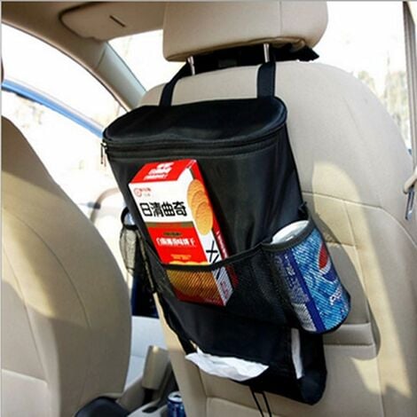 Rangement pour dos de siège de voiture avec sac isotherme noir