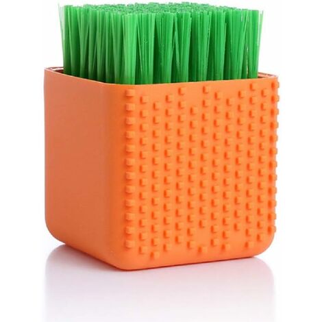 Brosse à linge en silicone Outils de nettoyage Brosse de nettoyage à poils  souples (orange)