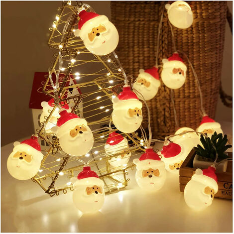 Guirlande lumineuse à piles - 10 m - 80 LED - Multicolore - Avec pile -  Guirlande lumineuse LED - Étanche - Pour décoration de Noël - Intérieur et