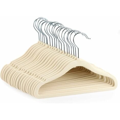 20 Pièces Cintre Antidérapant pour Bébé Crochet Pivotant à 360° pour Gain  de Place (Beige)