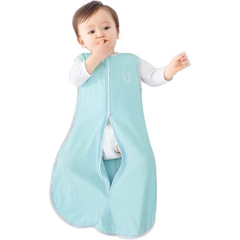 Sac de couchage pour bébé, couverture de smoux de bébé sans manches en  coton (bleu clair