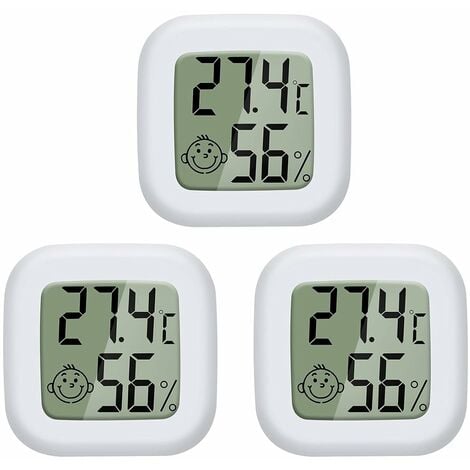 Thermomètre LCD Digital Température Humidité et Alarme - Chambre de Bébé  avec Rétro-éclairage