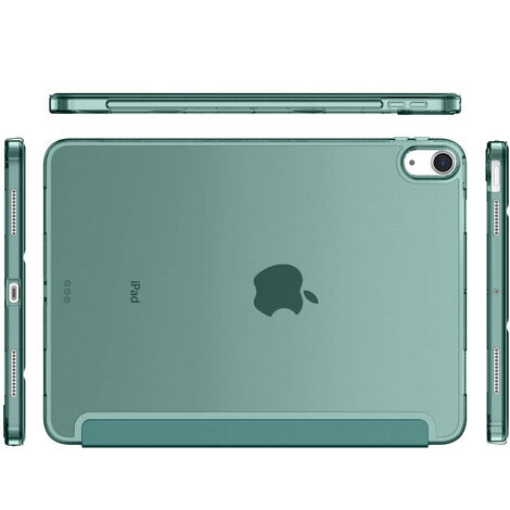 Coque fine pour iPad Air 10,9 avec dos rigide givré translucide (vert  matcha)