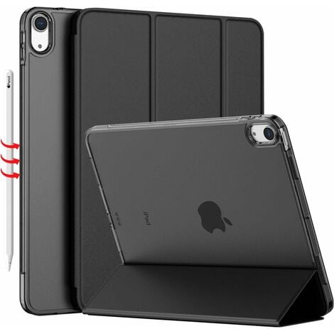 Coque fine pour iPad Air 10,9 avec dos rigide givré translucide (noir)