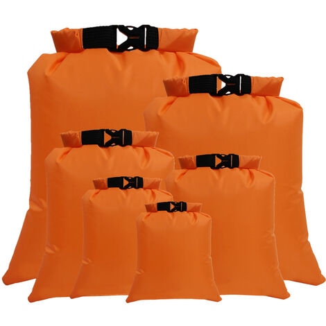 6pcs sac de rangement étanche extérieur portable sac de rafting en apnée  (orange)