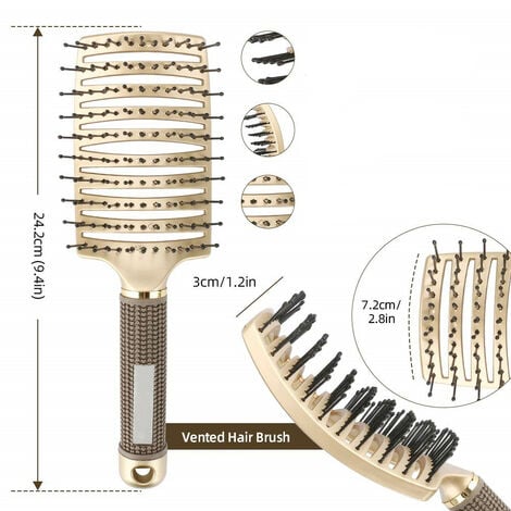 Peigne en bois antistatique dents larges x2.