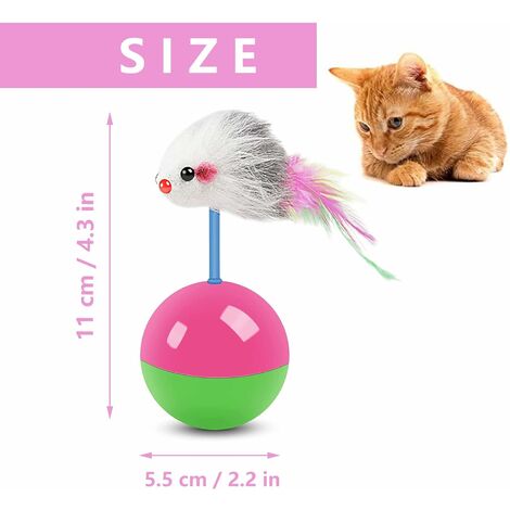 Jouets souris gobelet chaton en plastique,1 pièces,balles de jeu Mimi,jouets  en fourrure préférés,produits pour animaux de compagnie