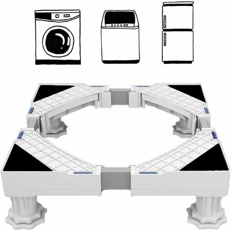 Support machine à laver Piédestal Réglable en hauteur 8 pieds + 4