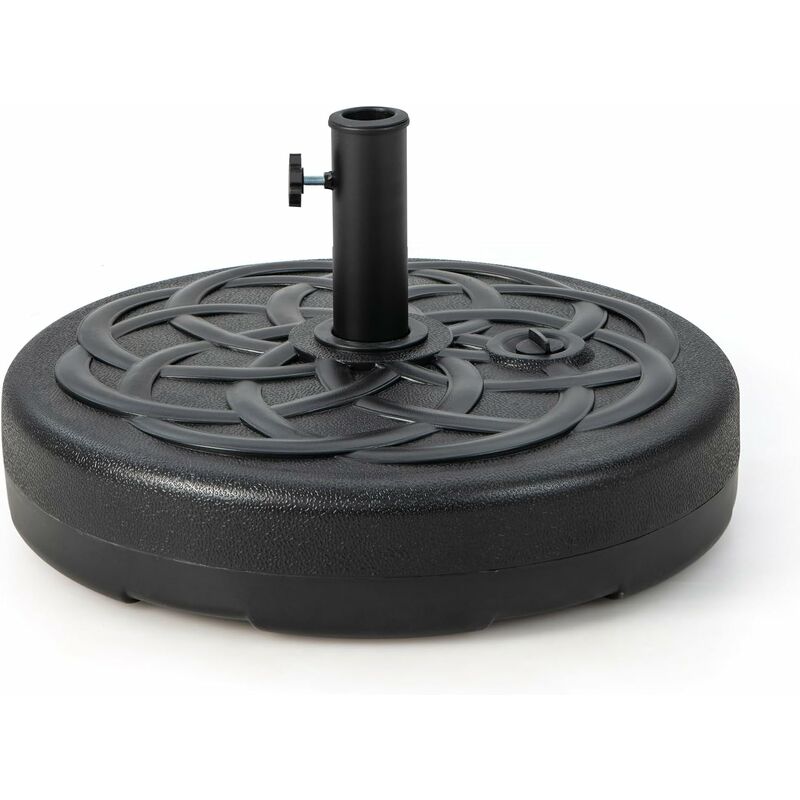 RELAX4LIFE Base Per Ombrellone Rotonda/Quadrata, Riempibile Con Acqua O Sabbia, 23L, Diametro 51cm, Per Pali Da 50mm