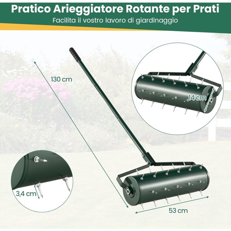 Arieggiatore Per Prato Con Cinghie Regolabili – 6 Chiodi In Plastica Dura Per Forare Il Terreno E Migliorare La Salute Del Giardino