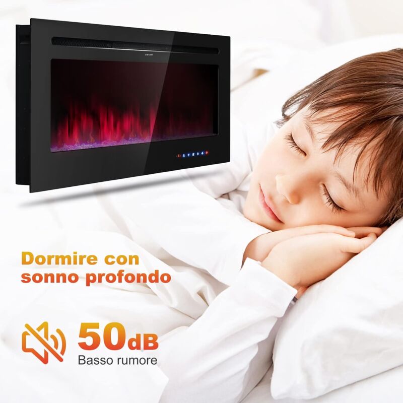 Camino Elettrico RELAX4LIFE 750W/1500W - Fiamma Realistica, Telecomando, Timer - Foto 12
