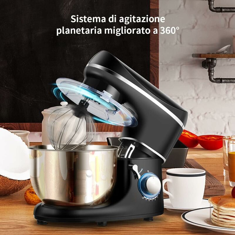 IMPASTATRICE PLANETARIA ROBOT DA CUCINA SILVER SCODELLA ACCIAIO 4 LT DCG  KM1401S