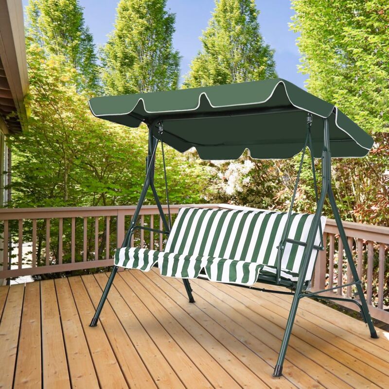 Tettuccio Parasole Per Dondolo/altalena 2 Posti - Verde 191x132 Cm | Impermeabile E Protezione UV