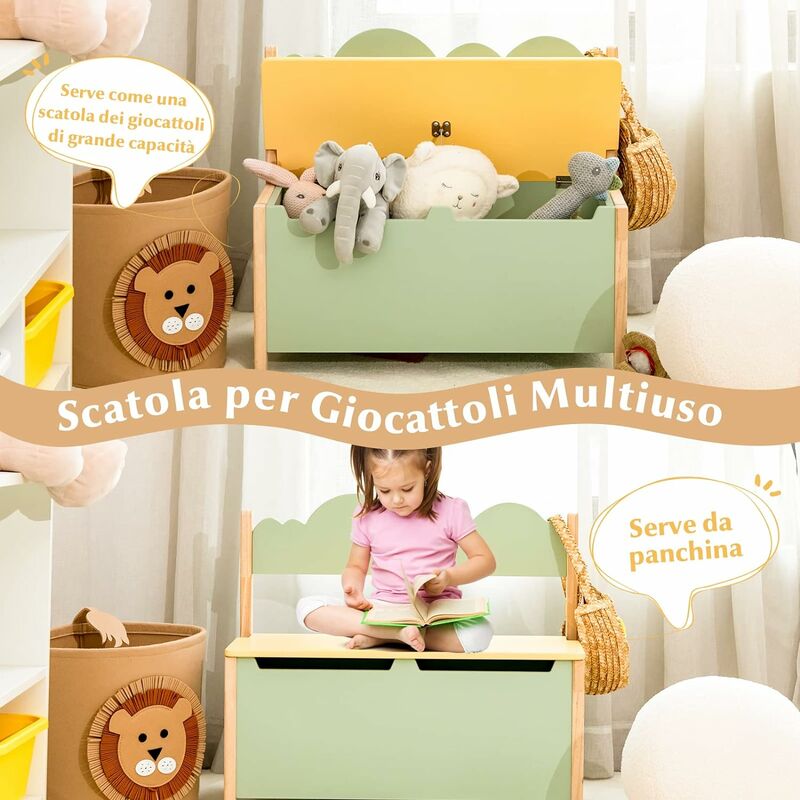 Cassapanca per bambini mobili giocattolo banco Toy Box
