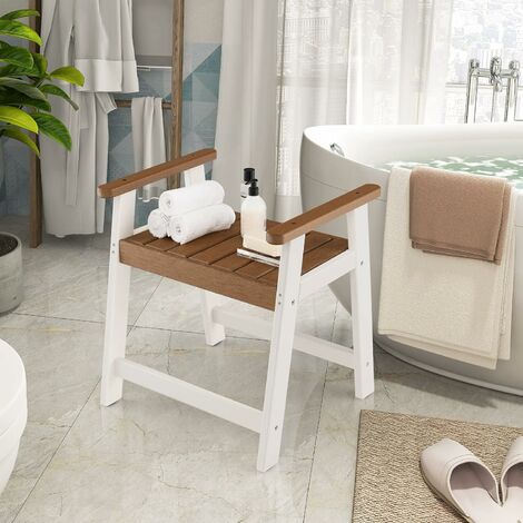 Sgabello da bagno per anziani in legno, sgabello da bagno antiscivolo per  adulti sedia da bagno