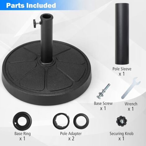 RELAX4LIFE Base De Parasol En Résine, Applicable De 38-48 MM, Support - 9