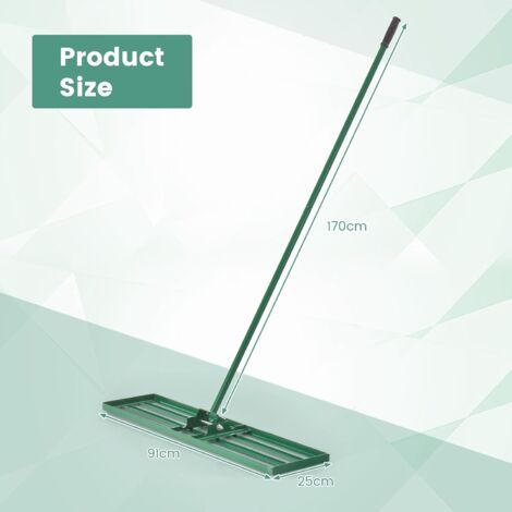 Rastrello Da Giardino Resistente, Rastrello In Metallo Da 189 Cm Con 12