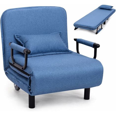 RELAX4LIFE 3 in 1 Poltrona e Letto, Divano Pieghevole con Fodera Rimovibile e Lavabile, Lettino