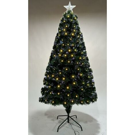 RELAX4LIFE Albero di Natale con Top Star 150/180cm, Albero di Natale con  Luci Incorporate, Base in Metallo, Effetto Realistico, Decorazione  Natalizia da Interno (150cm)