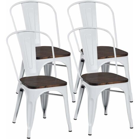 Set 4 Sedie Da Giardino In Metallo Impilabili - Impermeabili E Antiruggine, Con Schienale Rimovibile | Carico Max 120kg, Design Salvaspazio