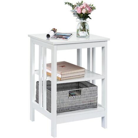 Tavolino Salvaspazio Comodino Camera Da Letto 40x40x61cm, Con 3 Ripiani Mobile Moderno Per Soggiorno E Ufficio Marrone 88461619 Tavolino Salvaspazio 40x40x61 Cm