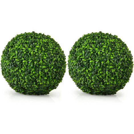 Set di 2 palline di bosso 44 cm pianta artificiale eucalipto palla di