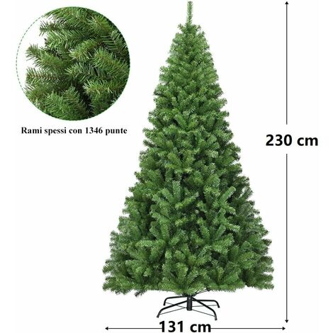 RELAX4LIFE Albero Di Natale Slim 210cm Con Luci LED - Albero Artificiale Decorazione Interno
