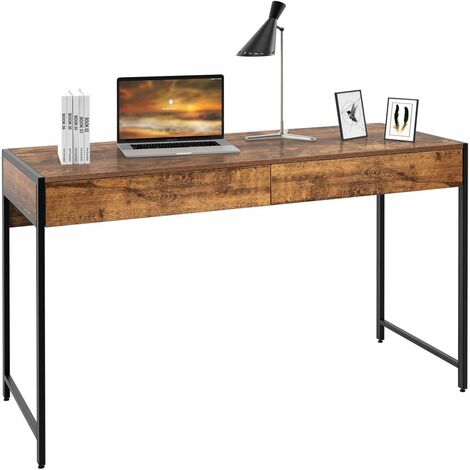 COSTWAY Table de bureau pour ordinateur PC avec tablette imprimante, tablette à clavier, 2