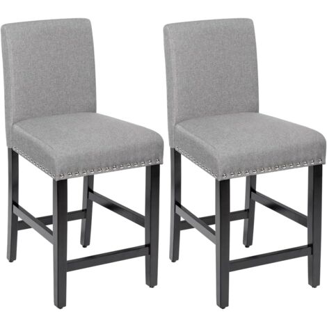 Set di 2 Sgabelli da Bar, Sgabello da Giardino con Seduta Curva in Tessuto, Struttura in Metallo, Arredamento da Bistrot per Giardino | Leroy Merlin