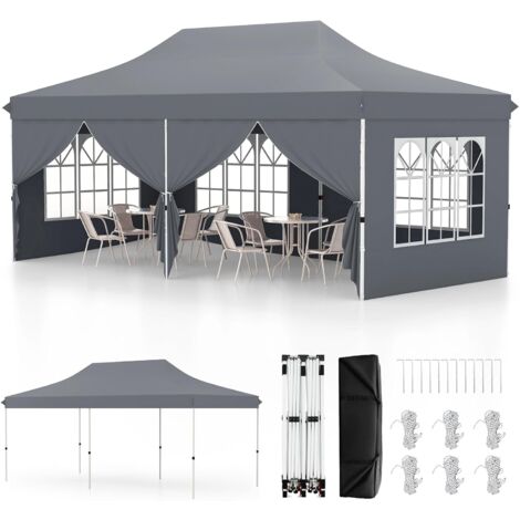 Tenda Da Esterno 10x20 Con Pareti Laterali - Tettoia Impermeabile Blu Per Feste E Giardino